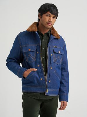 Super Wrangler Men's Sherpa Lined Denim Jacket