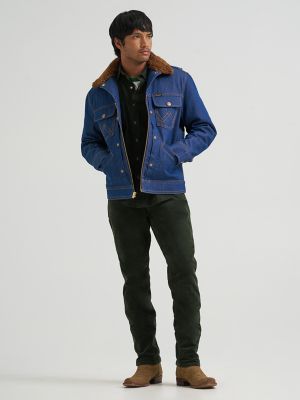 Super Wrangler Men's Sherpa Lined Denim Jacket