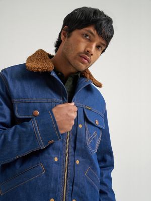 Super Wrangler Men's Sherpa Lined Denim Jacket