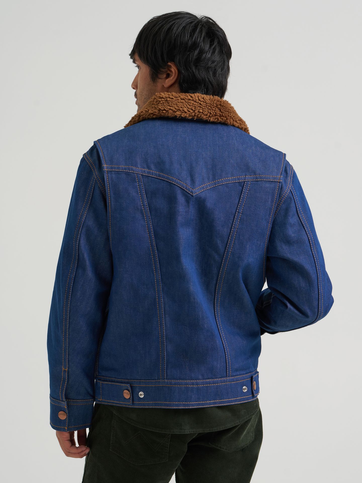 Мужские куртки Super Wrangler Sherpa Collar Denim, цвет: Super Raw — фото 5