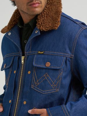 Super Wrangler Men's Sherpa Lined Denim Jacket