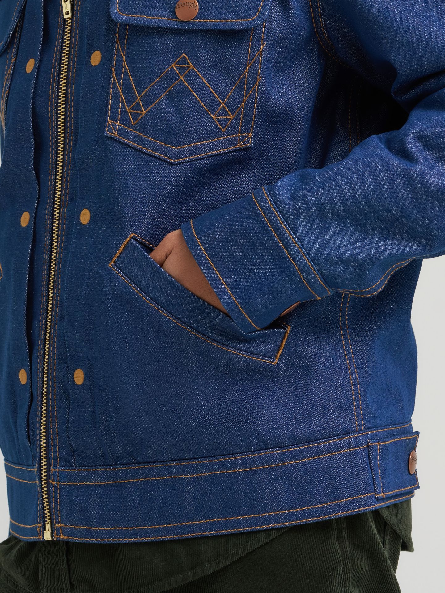 Мужские куртки Super Wrangler Sherpa Collar Denim, цвет: Super Raw — фото 7