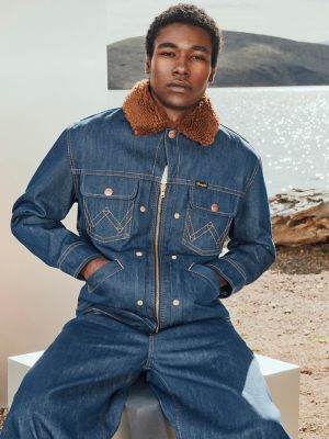Super Wrangler Men's Sherpa Lined Denim Jacket