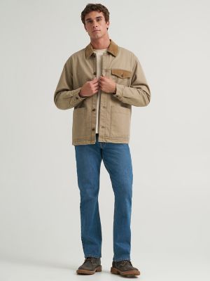 Men's Sherpa Lined Barn Jacket in Lead Grey