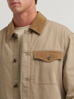 Men's Sherpa Lined Barn Jacket in Lead Grey