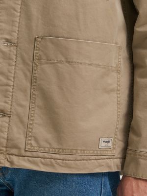 Men's Sherpa Lined Barn Jacket in Lead Grey