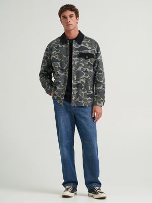 Men's Sherpa Lined Barn Jacket in Camo Gargoyle alternative view