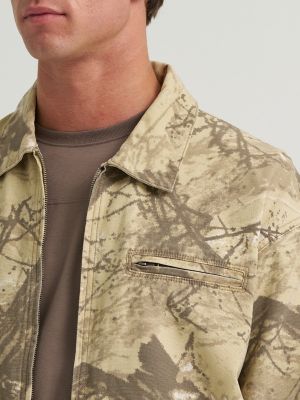 Men's Utility Jacket in Camo Almond Milk