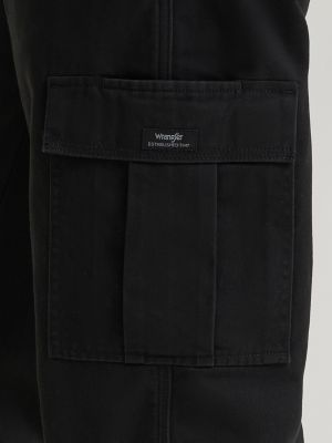 Men's Fleece Lined Cargo Pant in Black alternative view 6