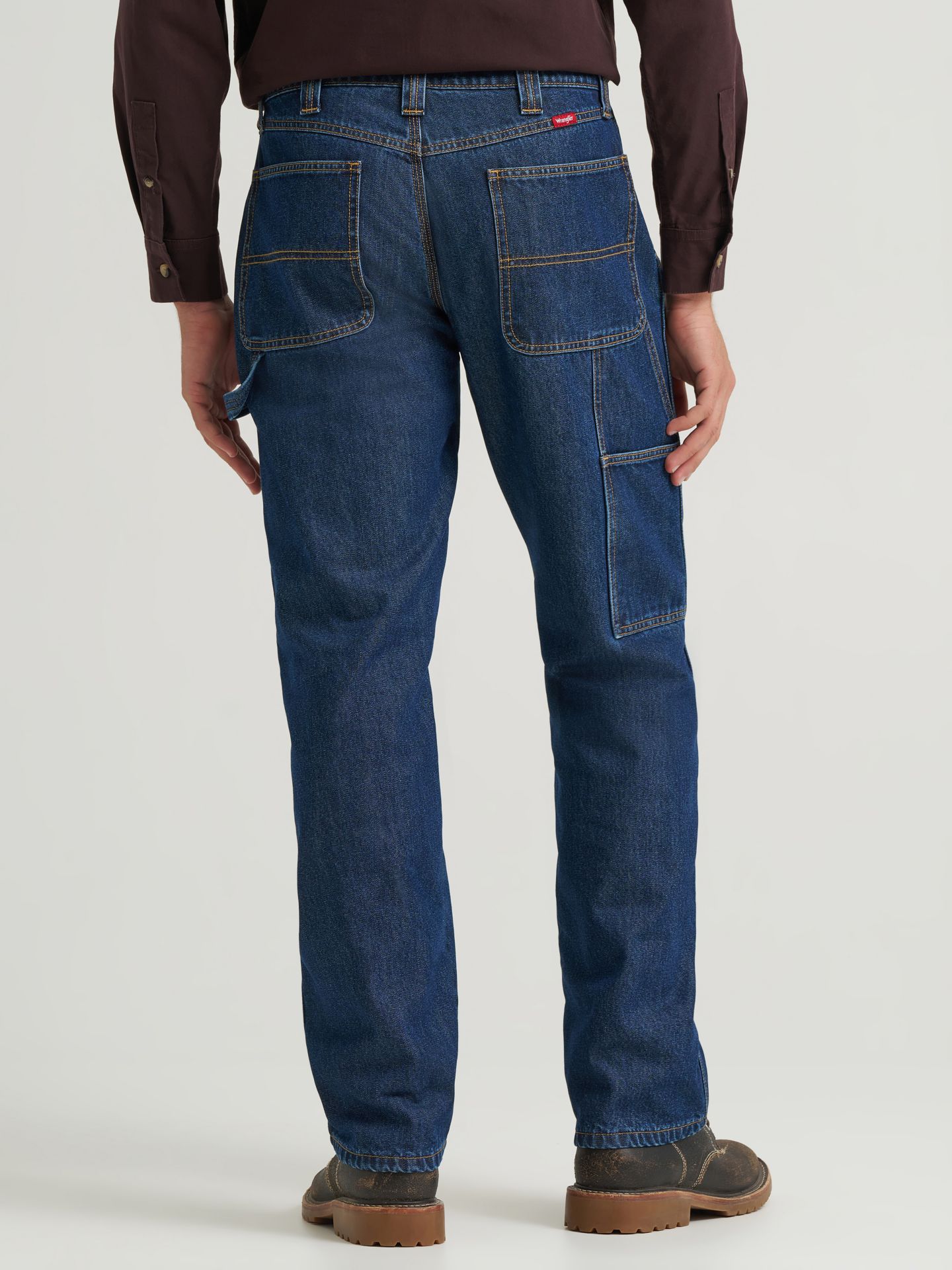 Мужские джинсы Wrangler Fleece Lined Carpenter, цвет: Серо-бежевый — фото 2