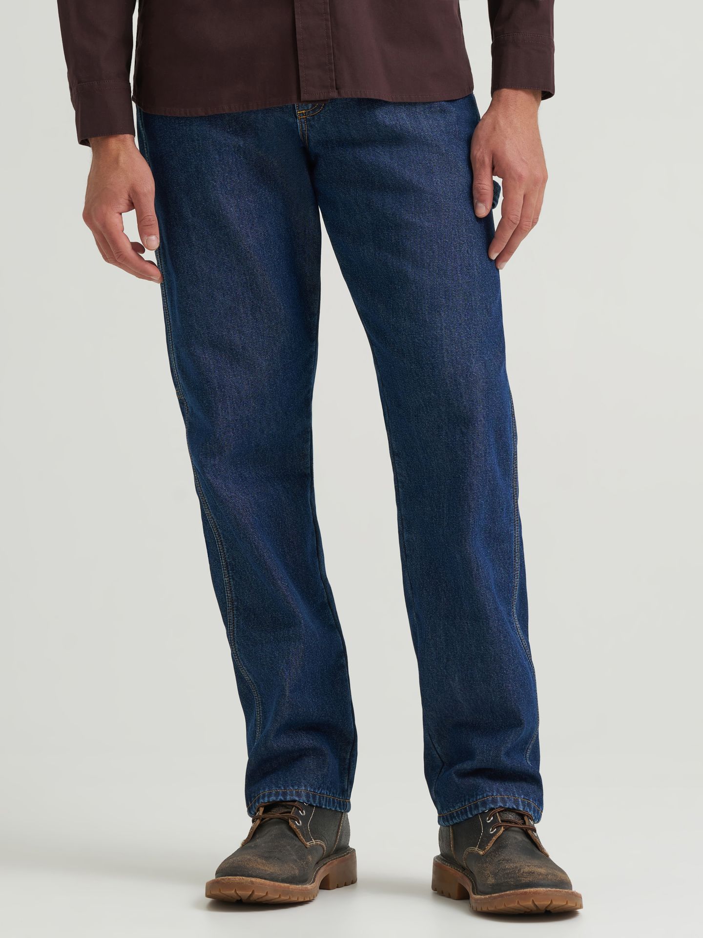 Мужские джинсы Wrangler Fleece Lined Carpenter, цвет: Серо-бежевый — фото 3