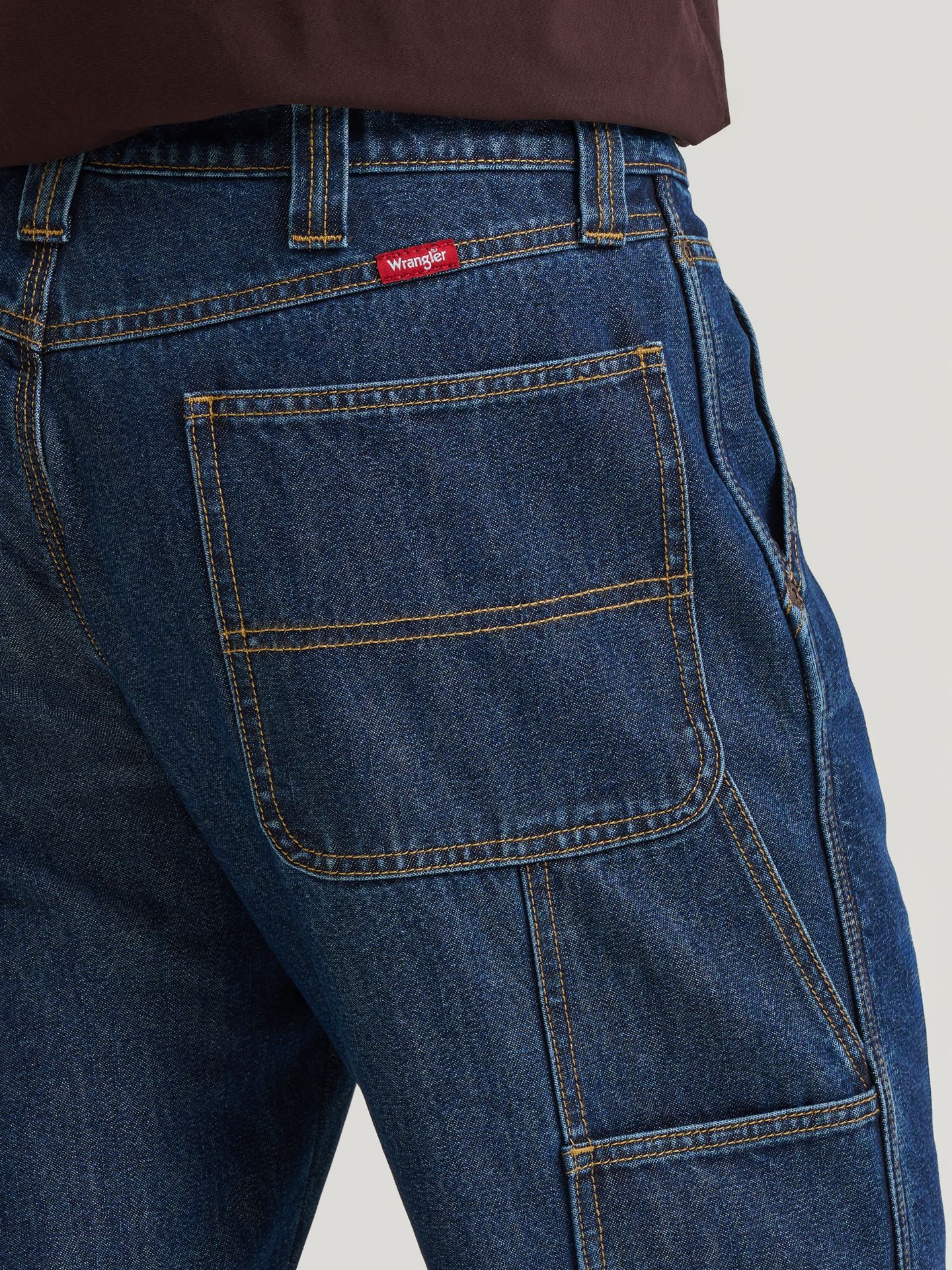 Мужские джинсы Wrangler Fleece Lined Carpenter, цвет: Серо-бежевый — фото 6