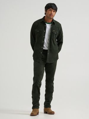Men's Corduroy Snap Front Western Shirt in Rosin