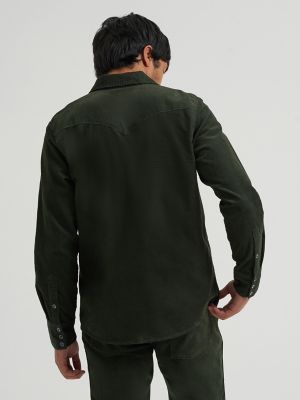 Men's Corduroy Snap Front Western Shirt in Rosin