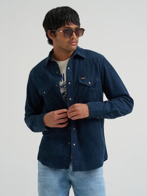 Men's Corduroy Snap Front Western Shirt