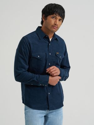 Men's Corduroy Snap Front Western Shirt