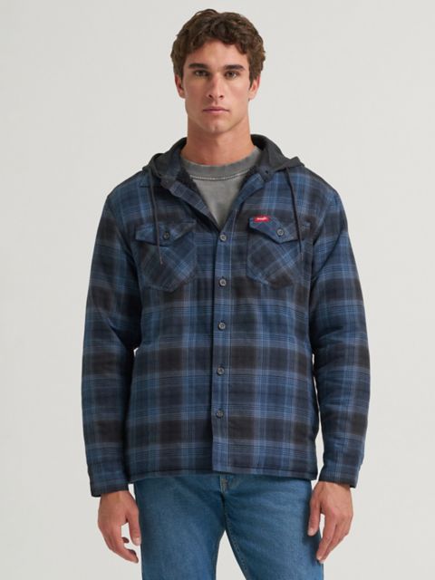 Мужские куртки Wrangler Men's Hooded Heavyweight Shirt Jacket