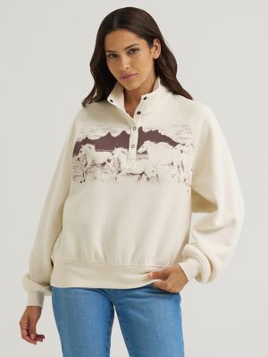 Women's Wrangler Half Snap Tunnel Neck Sweatshirt
