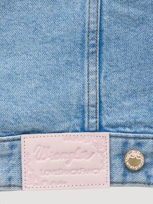 Wrangler x LoveShackFancy Denim Jacket in Light Wash alternative view 8