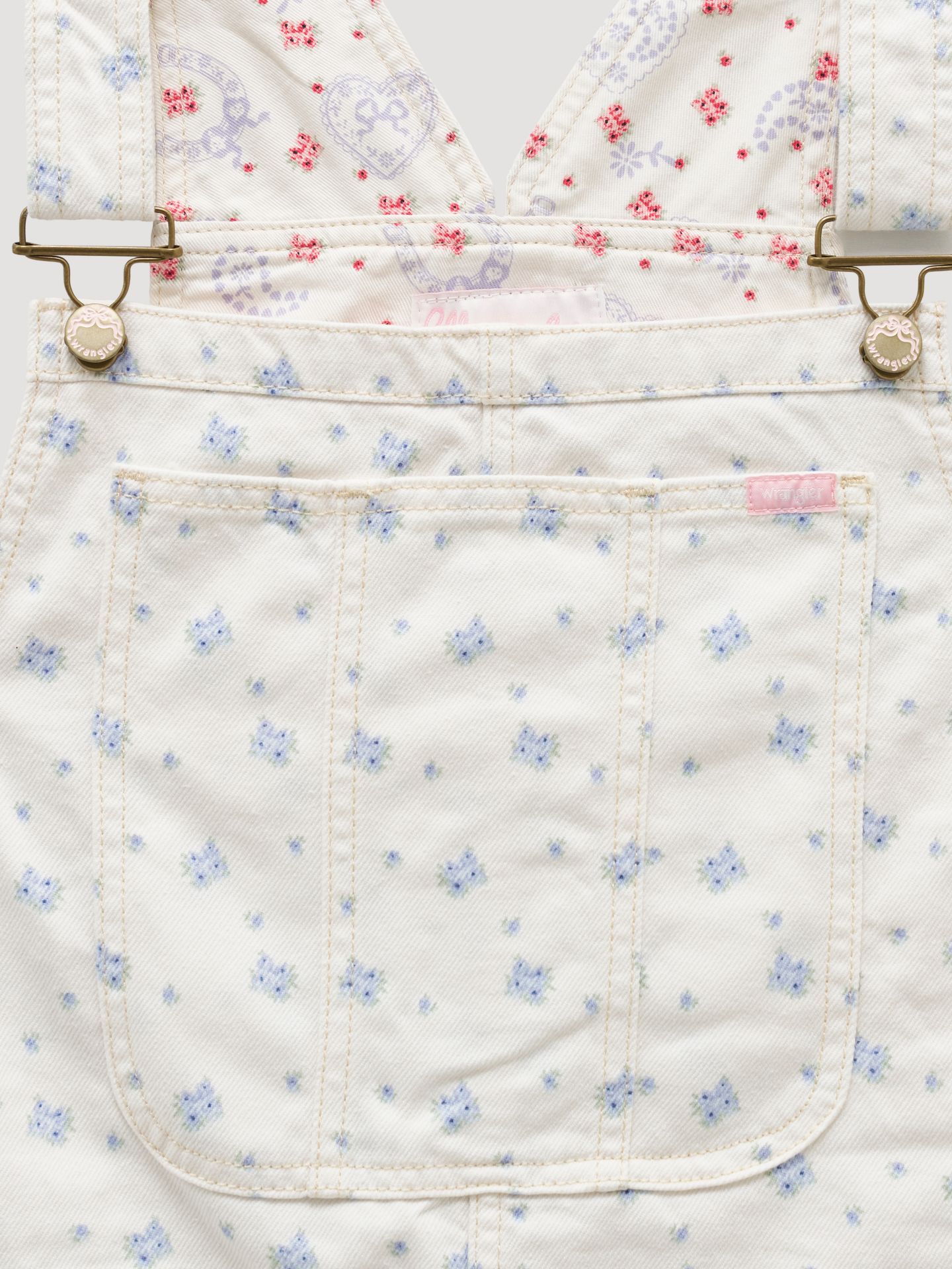 Женский комбинезон Wrangler x LoveShackFancy, цвет: Синий с принтом — фото 8