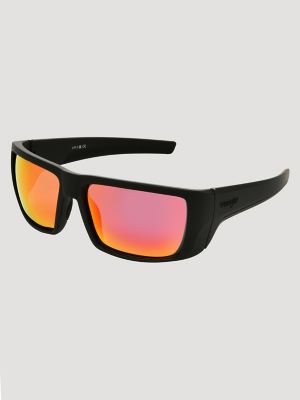 Orange Lens Wrap Sunglasses
