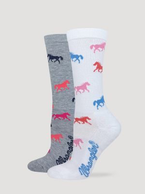 Women's Bright Horse Crew Socks (2-Pack) from Wrangler - $19.99