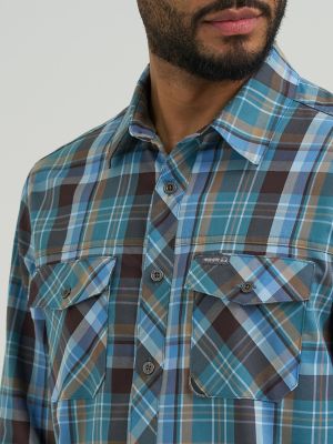 Men's Outdoor Hydro Plaid Shirt in Blue alternative view 4