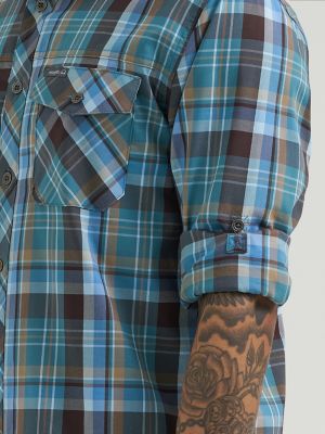 Men's Outdoor Hydro Plaid Shirt in Blue alternative view 6