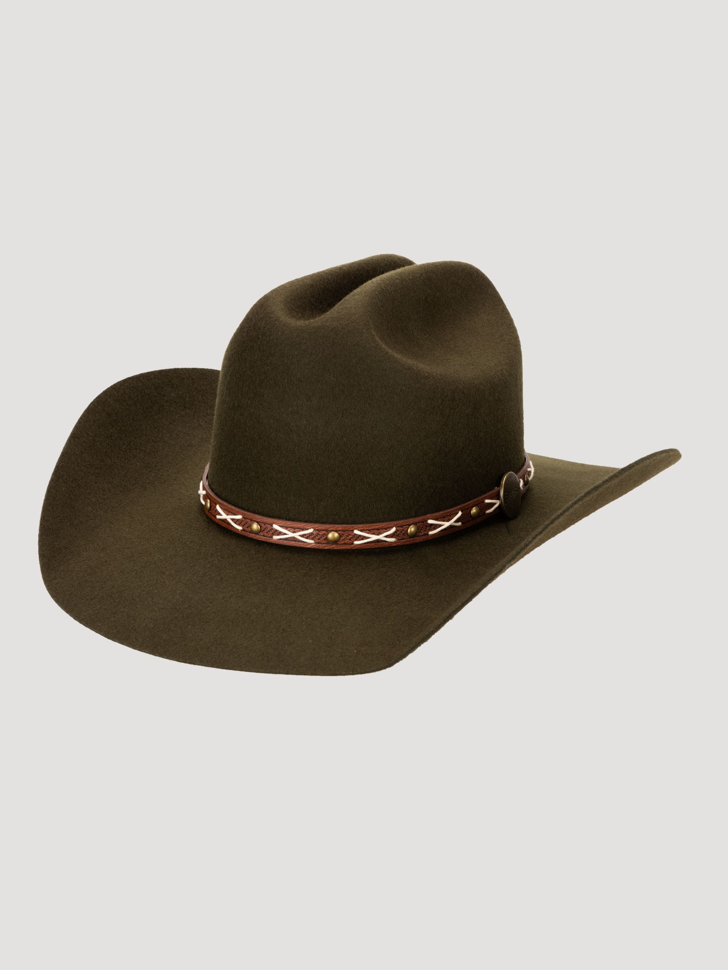 Головной убор Wrangler Cattlemen's Crease Cowboy Hat для мальчиков, цвет: Коричневый — фото 1
