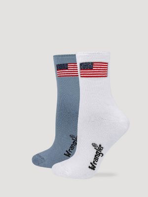 Women's Flag Roll Top Micro Crew Socks (2-Pack) from Wrangler - $19.99