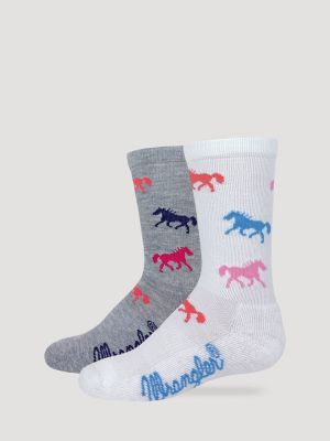 Girl's Bright Horse Crew Socks (2-Pack) from Wrangler - $19.99