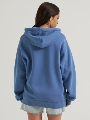 Women&rsquo;s Wrangler Wide Open Spaces Logo Hoodie in Hazy Blue