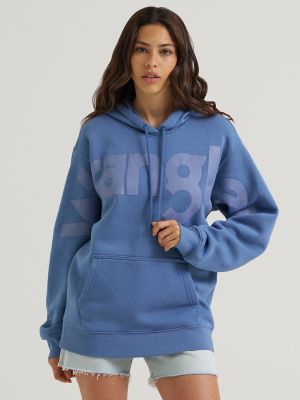 Women&rsquo;s Wrangler Wide Open Spaces Logo Hoodie in Hazy Blue