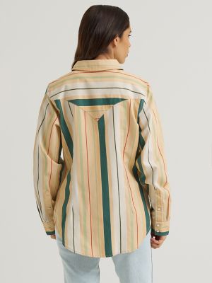 Women's Brushpopper Stripe Iconic Wrestern Snap Shirt in Sunbaked