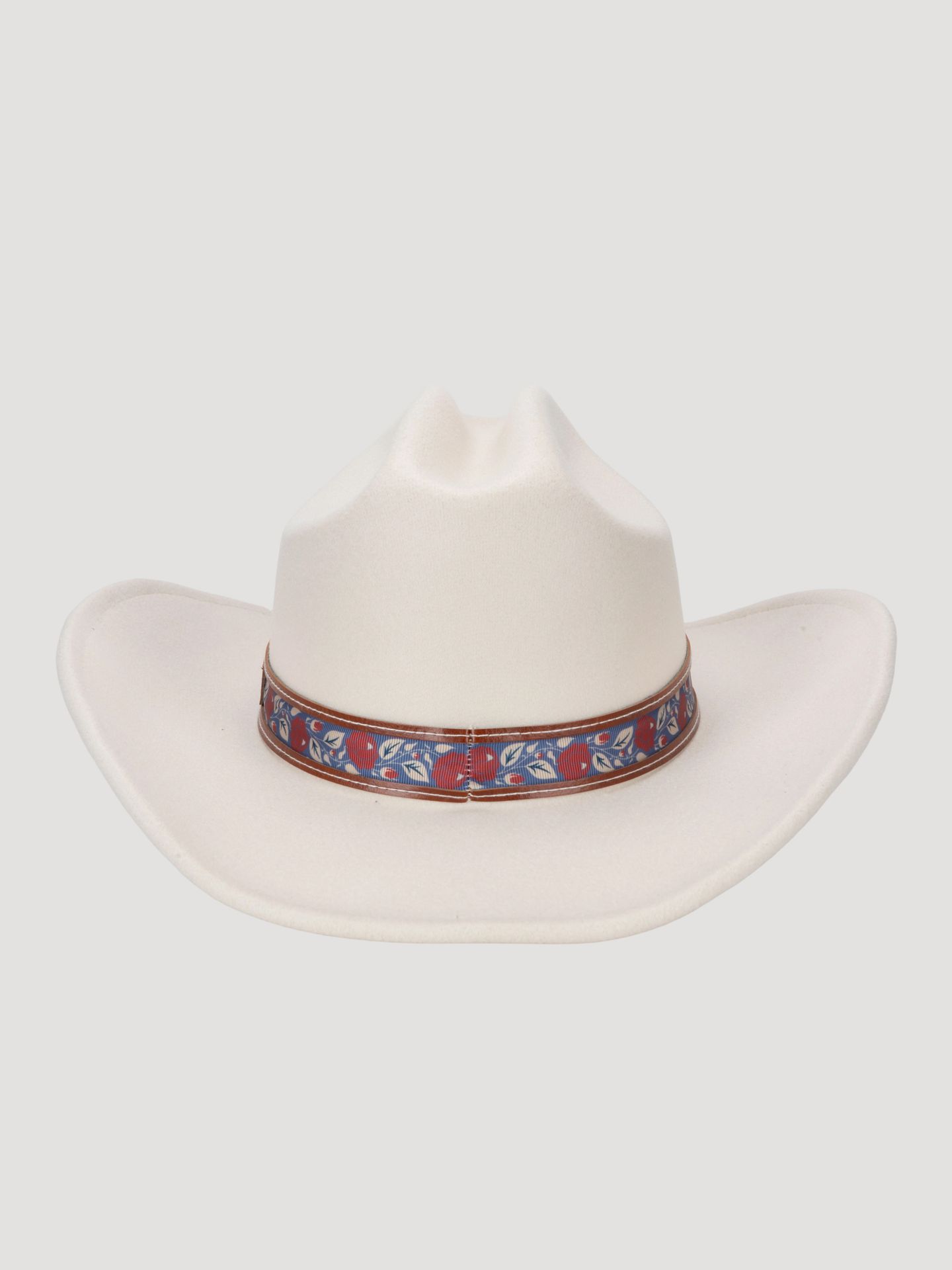 Женский головной убор Wrangler Floral Trim Faux Wool Cowboy Hat, цвет: Кремовый — фото 3