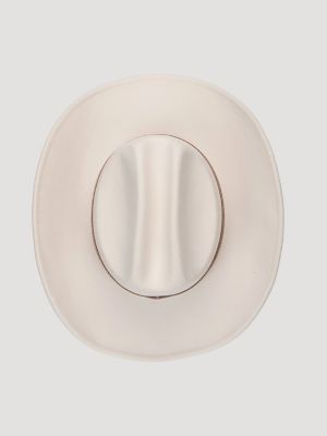 Women's Floral Trim Faux Wool Cowboy Hat