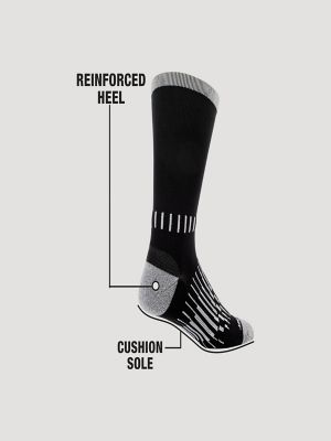 Wrangler RIGGS Workwear Tough Flex Crew Sock 6 Pack:Black:One Size alternative view 2