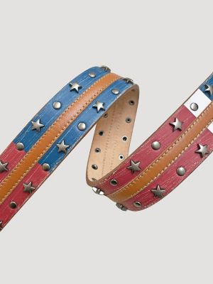 Women's Americana Leather Belt in White alternative view 2
