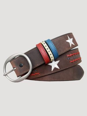 Women's Star Embroidered Leather Belt from Wrangler - $74.99
