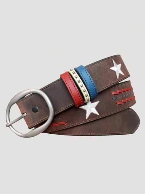 Женские ремни Wrangler Women's Star Embroidered Leather Belt