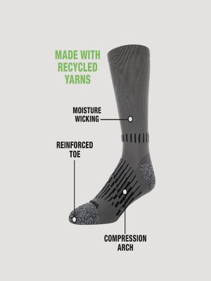 Wrangler RIGGS Workwear&reg; Tough Flex Crew Sock (6-Pack) in Grey