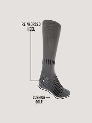 Wrangler RIGGS Workwear&reg; Tough Flex Crew Sock (6-Pack) in Grey