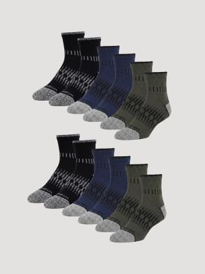 Wrangler RIGGS Workwear&reg; Tough Flex Quarter Sock (6-Pack) in Dark