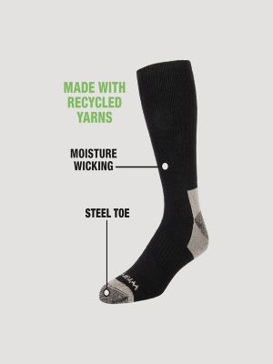Wrangler RIGGS Workwear Cushion Crew Sock 6 Pack:Black:One Size alternative view