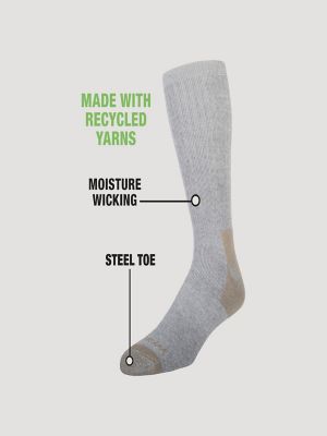 Wrangler RIGGS Workwear Cushion Crew Sock 6 Pack:Grey:One Size alternative view