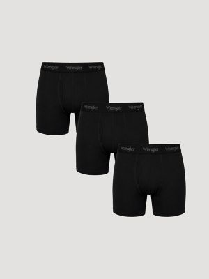 Men's Cotton Stretch Boxers (3-Pack) in Black