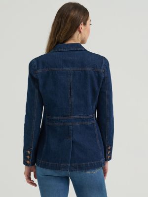 Women&rsquo;s 70s-Inspired Denim Blazer in Amber