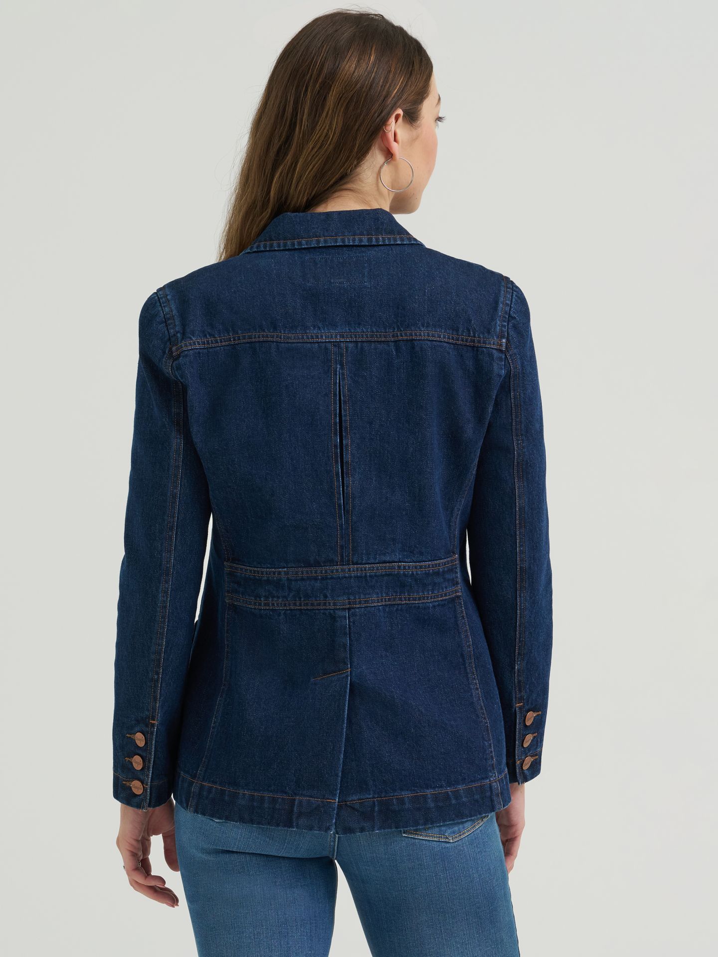 Женский пиджак Wrangler 70s-Inspired Denim Blazer, цвет: Янтарный — фото 4