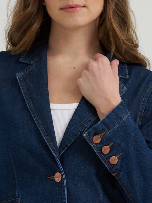 Women&rsquo;s 70s-Inspired Denim Blazer in Amber