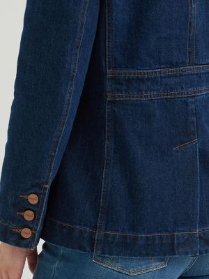 Women&rsquo;s 70s-Inspired Denim Blazer in Amber
